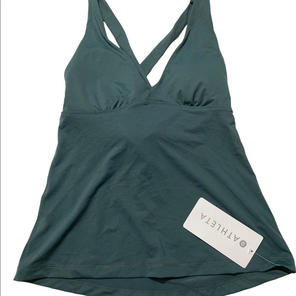 Athleta A-C Plunge Tankini Amazon Green NWT Small